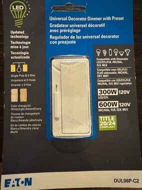 Eaton Universal Decorator Dimmer Switch - White